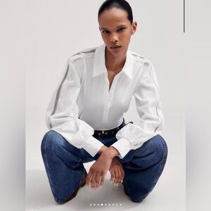 ME+EM white lace top size NWT